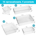 Набір із 16шт прозорих пластикових органайзерів, для косметики, для ванної, кухні, офісу, канцелярії, 16шт
