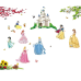 Набір наліпок «Діснеївські принцеси» вінілових для дитячої кімнати дівчаток 60х90 см