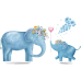 Наклейки вінілові “Слоники“ в дитячу кімнату для хлопчиків або дівчаток два полотна по 30х90 см