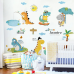 Наклейки вінілові “Динозаври на відпочинку“ в дитячу кімнату на стіну 2 полотна розміром 30х90 см