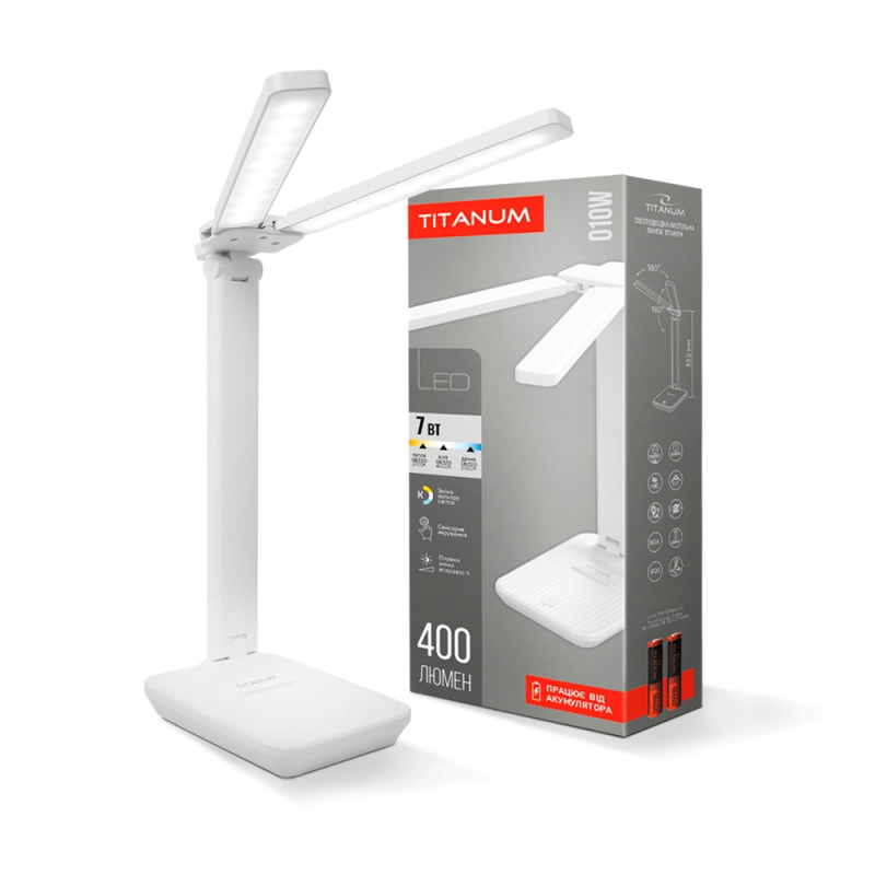 LED-лампа настільна з акумулятором TITANUM TLTF-010W 7W 2700-6000K USB