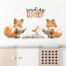 Наклейка декоративна вінілова в дитячу кімнату «Лисиці та пташка» для дівчаток і хлопчиків 30х60 см