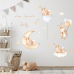 Наклейка декоративна вінілова в дитячу кімнату «Зайчики на Місяці» для дівчаток і хлопчиків 30х40 см