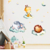 Наклейка вінілова в дитячу кімнату на стіну «Сплячі звірята» для дівчаток і хлопчиків 30х40 см