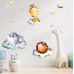 Наклейка вінілова в дитячу кімнату на стіну «Сплячі звірята» для дівчаток і хлопчиків 30х40 см