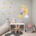Наклейка вінілова декоративна в дитячу кімнату «Ведмедик на місяці» для дівчаток і хлопчиків 40х60 см