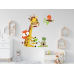 Наклейка вінілова декоративна в дитячу кімнату «Жираф і лисичка» для дівчаток і хлопчиків 60х90 см