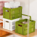 Складний кошик для зберігання з ручками, пластиковий органайзер для дрібниць, 24×18×16см, колір зелений