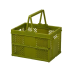 Складний кошик для зберігання з ручками, пластиковий органайзер для дрібниць, 24×18×16см, колір зелений