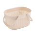 Пластиковий кошик з ручками, 26×15×20см, органайзер для дому, кошик для ванної, бежевий колір