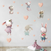 Набір вінілових наліпок “Зайки і мишенята“ декоративні для дитячої кімнати на стіну 2 полотна 30х90 см