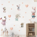 Набір вінілових наліпок “Зайки і мишенята“ декоративні для дитячої кімнати на стіну 2 полотна 30х90 см
