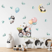 Вінілові наліпки «Милі панди» інтер“єрні декоративні для дитячої кімнати на стіну 30х90 см