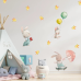 Вінілові наліпки «Малюки зайчата» інтер“єрні декоративні для дитячої кімнати на стіну 30х90 см