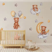Вінілові наліпки «Ведмежата» інтер“єрні декоративні для дитячої кімнати на стіну 30х90 см