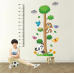 Набір наліпок “Панда і мавпочка“ вінілових зі шкалою вимірювання зросту в дитячу кімнату 2 полотна 30х90 см