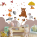 Набір наліпок «Мешканці лісу» вінілових декоративні інтер“єрні в дитячу кімнату на стіну два полотна розміром 30х90 см