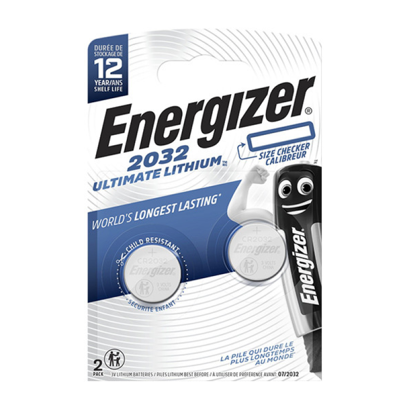 Батарейка Energizer Ultimate Lithium CR2032, літієва, 2 шт.