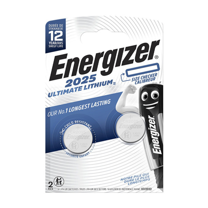 Батарейка Energizer Ultimate Lithium CR2025, літієва, 2 шт.
