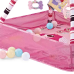 Ігровий дитячий манеж, килимок для повзання, розвивальний килимок для малюків з іграшками, рожевий