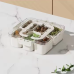 Контейнер для закусок з кришкою і ручками, органайзер для зберігання на 6 осередків, розмір 21×21×7 см
