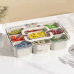 Контейнер для закусок з кришкою і ручками, органайзер для зберігання на 9 комірок, розмір 32×21×7 см