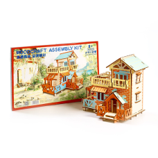 Дерев“яні 3D пазли . Тривимірний конструктор-головоломка 18 см * 17.5 см * 19 см