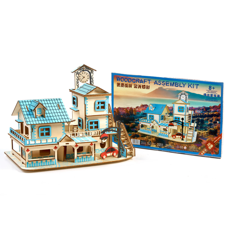 Дерев“яні 3D пазли . Тривимірний конструктор-головоломка 32 см * 19.5 см * 24 см