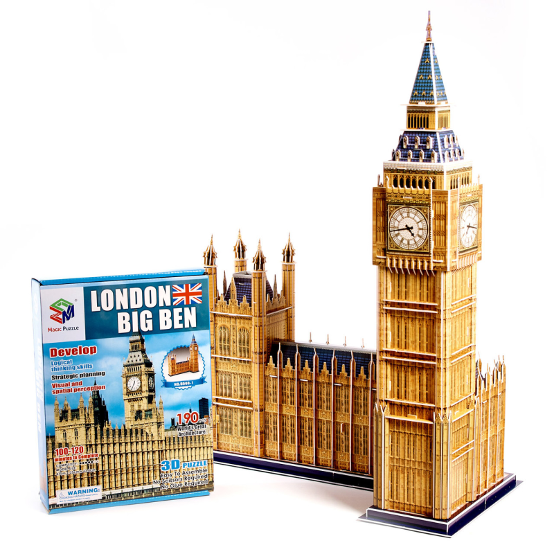 Величезні 3D пазли “Big Ben“ Тривимірний конструктор-головоломка 63.8 см * 25 см * 47 см