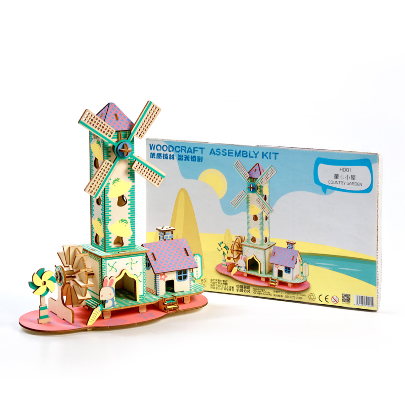 Дерев“яні 3D пазли . Тривимірний конструктор-головоломка 25.2 см * 13 см * 27.7 см