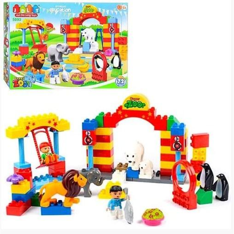 Дитячий конструктор зоопарк 72 деталі JDLT. Зоопарк конструктор