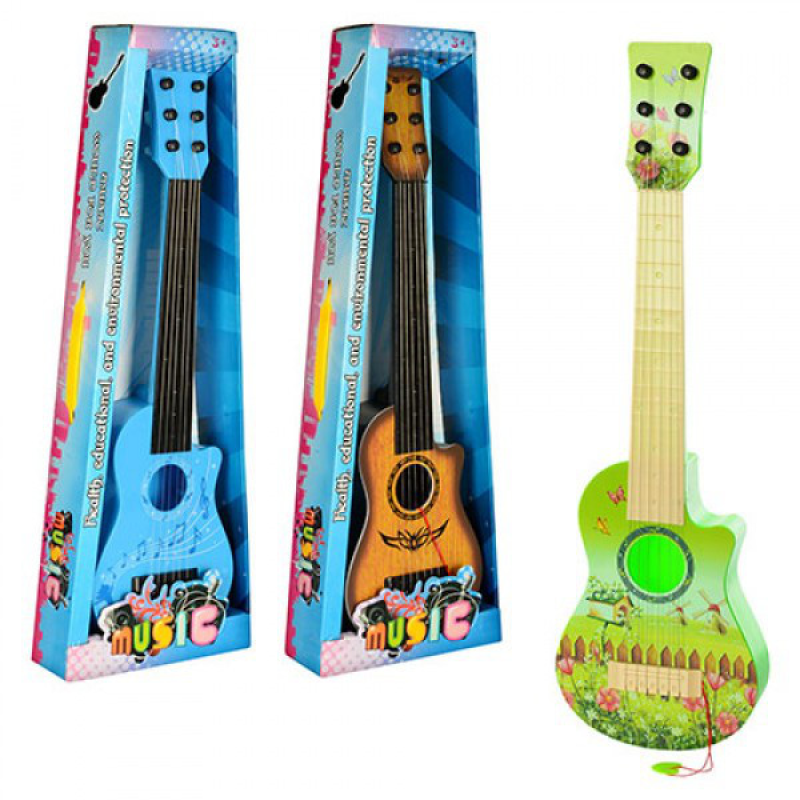 Гітара 188-90-92 (48шт) 54см, струни 6шт, медіатор, 3 види, в кор-ке, 58-20,5-6,5 см