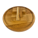 Круглий складний столик з дуба, піднос сервірувальний дерев“яний з ніжками 30×30см
