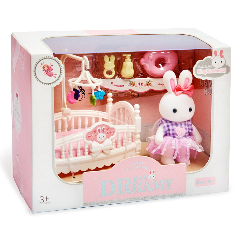 Дитяча кімната для зайчика. Ліжечко для флоксовых іграшок.