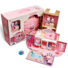 Спальня зайчиків у валізці. Спальня для флоксових іграшок Милі кролики.