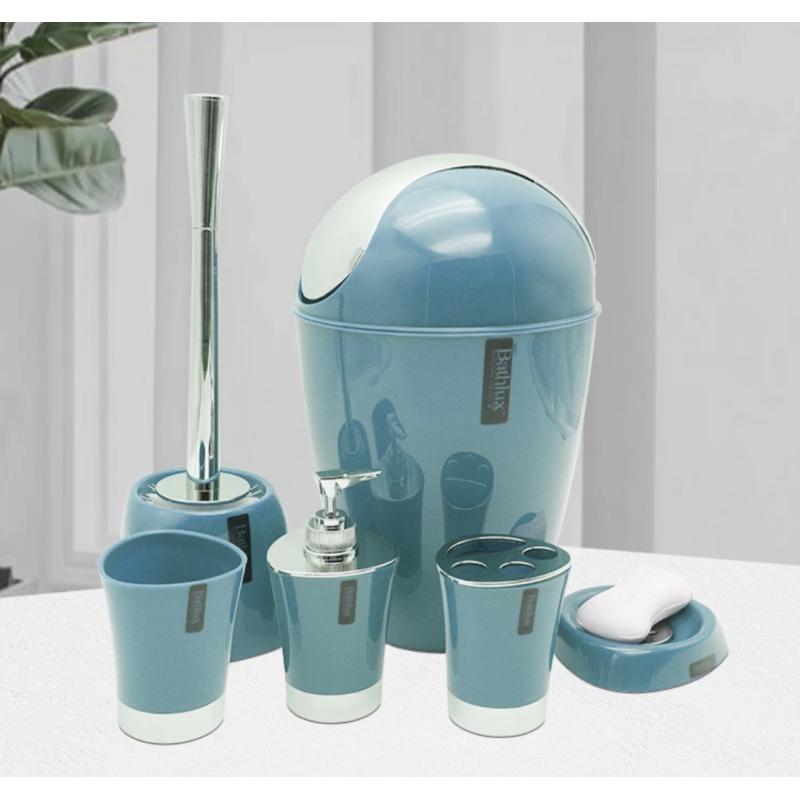 Набір аксесуарів для ванної Bathlux люкс якості , 6 предметів Бірюзовий