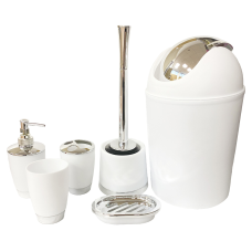Набір аксесуарів для ванної Bathlux люкс якості , 6 предметів Білий