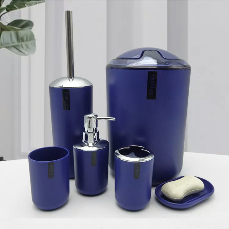 Набір аксесуарів для ванної Bathlux 6 предметів люкс якості, Синій