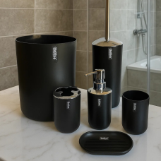 Набір аксесуарів для ванної Bathlux 6 предметів люкс якості, Чорний