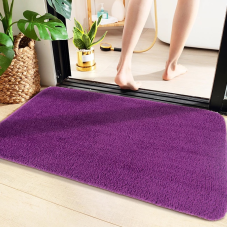 Килимок для ванни та душу Bathlux м“який тканинний прогумований, нековзкий Фіолетовий