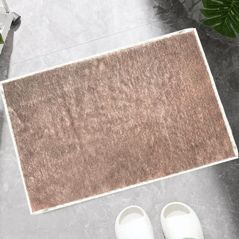 Килимок для ванни та душу 60*40см нековзкий Bathlux м“який тканинний прогумований, Коричневий