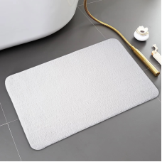 Килимок для ванни та душу Bathlux м“який тканинний прогумований, нековзкий Білий