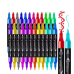 Акрилові маркери, 24 кольори, двосторонні, для малювання на склі, дереві, тканині, якісні маркери