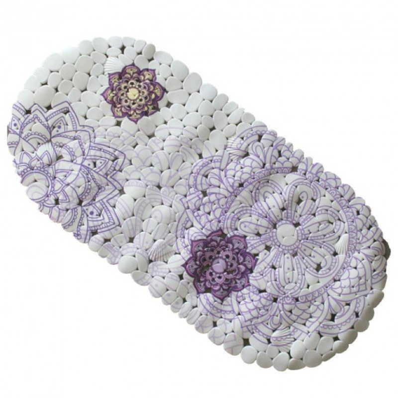 Килимок протиковзний для ванни та душу Bathlux гумовий ПВХ, нековзкий, люкс якість з малюнком