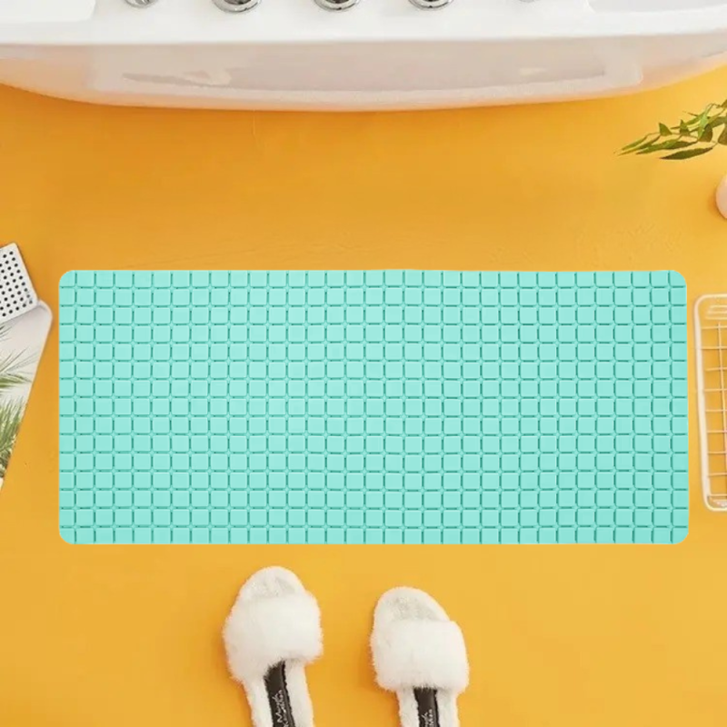 Силіконовий нековзкий килимок для ванни та душу Bathlux 78 х 35 см гумовий ПВХ, люкс якість Блакитний
