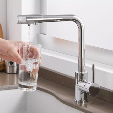 Змішувач для кухні WanFan, для гарячої і холодної води, 2 види подачі води, отвори для фільтрованої води