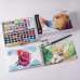 Набір акварельних фарб для малювання Professional Paint Set 90 кольорів в наборі акварельний папір і пензлики