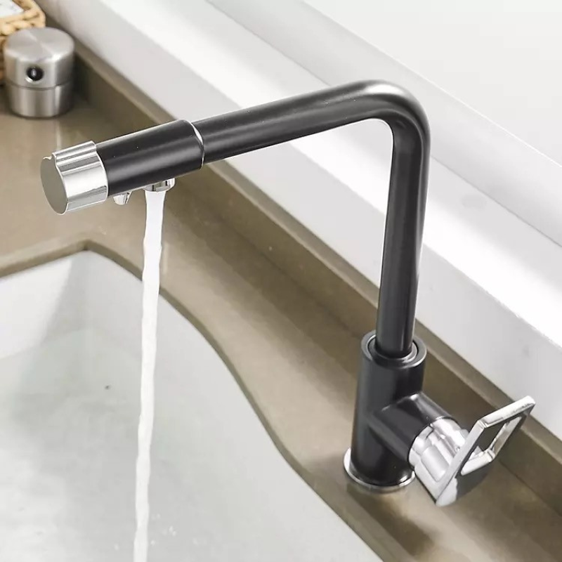 Змішувач для кухні WanFan, для гарячої і холодної води, 2 види подачі води, отвори для фільтрованої води