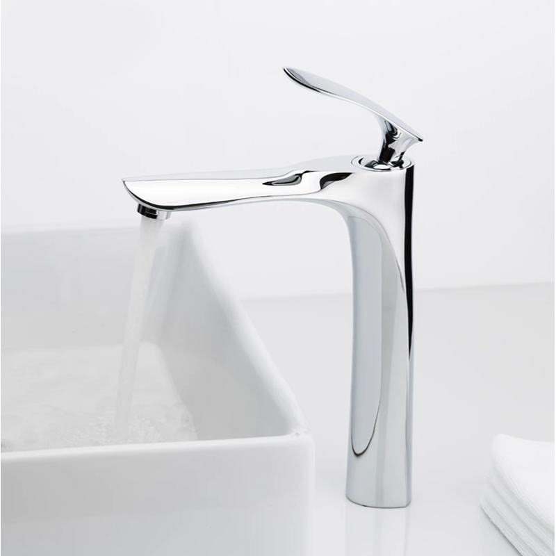 Змішувач дизайнерський для раковини кран у ванну одноважільний WanFan люкс якості хром