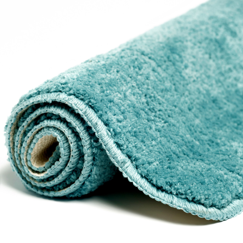 Килимок для ванни та душу Bathlux м“який тканинний прогумований, нековзний Бірюзовий